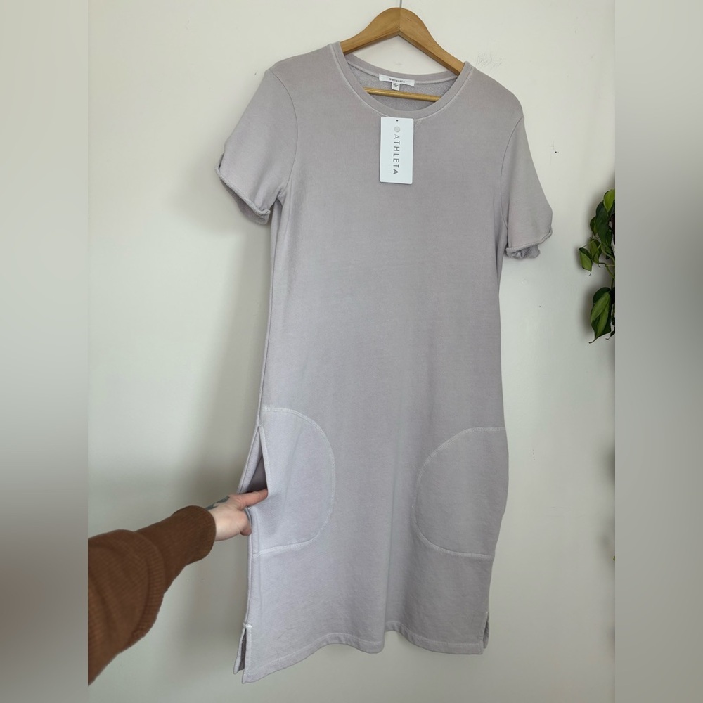 Athleta Uptempo Short Sleeve Dress In Lilac - Picture 3 of 9
